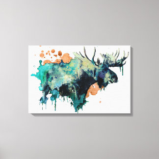 Impressão de Moose de Aquarela