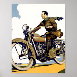 Impressão de Moto Antiga Art Déco