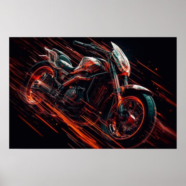 Impressão de motociclo poster (Frente)