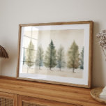 Impressão de Muro de Árvores Neutrais Mínimas de A<br><div class="desc">Árvores modernas e neutras murcham impressão em estilo aquarela.</div>
