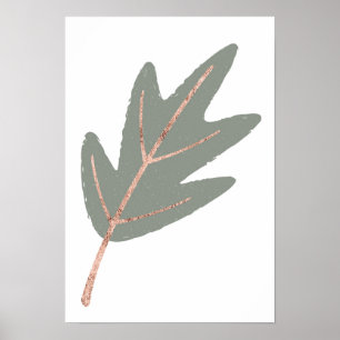 Impressão de Muro de Oak Dourada rosa
