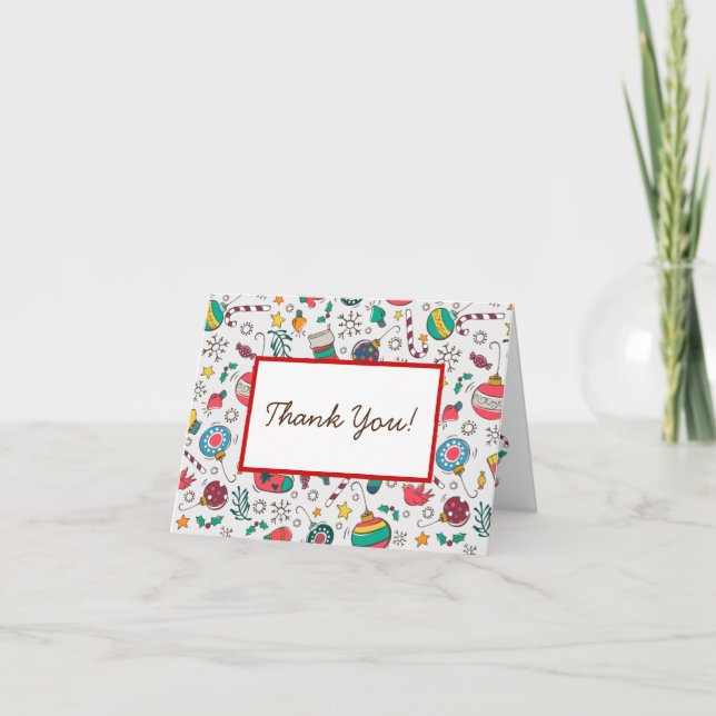 Impressão de Natal divertido - Notas de agradecime (Frente)