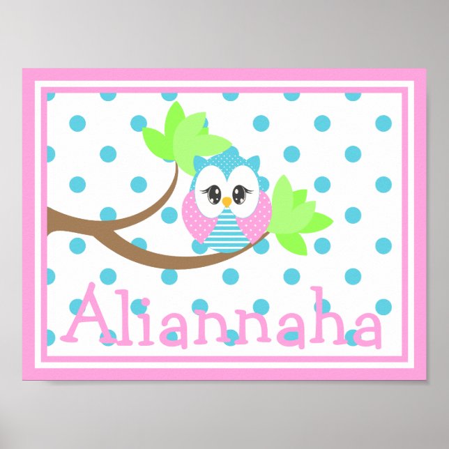 Impressão de Nome Personalizado Widdle Owl 3 (Frente)