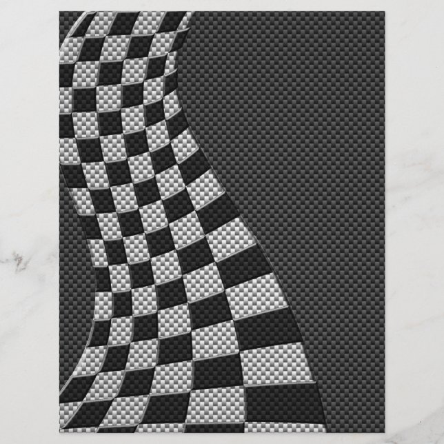 Impressão de Onda de Bandeira de Fibra de Carbono (Frente)