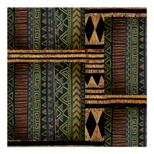 Impressão de Padrão de Motif Tribal Afrocêntric
