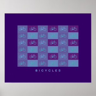 impressão de padrões de bicicletas azuis