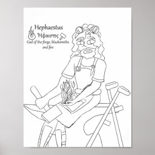 Impressão de Página de Coloração do Hephaestus
