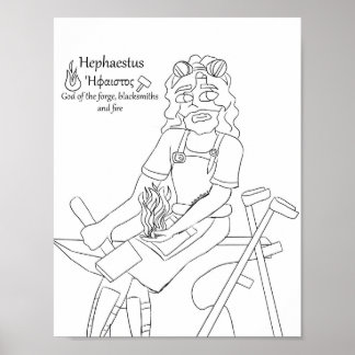 Impressão de Página de Coloração do Hephaestus