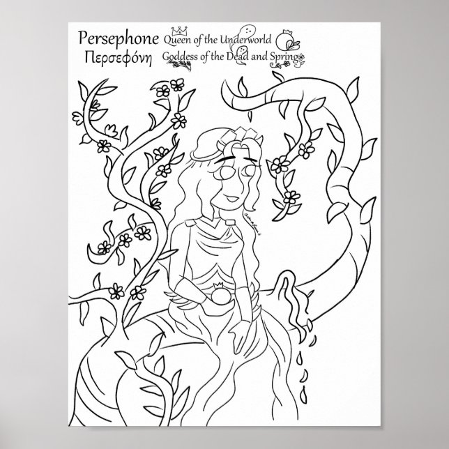 Impressão de Página de Coloração do Perséfone (Frente)