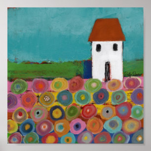 Impressão de Paisagem das Flores Brilhantes