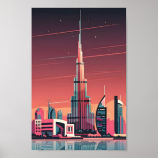 Impressão de Paisagem de Cidade de Dubai Elegance