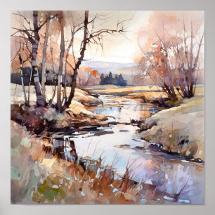 Impressão de Paisagem de outono do País