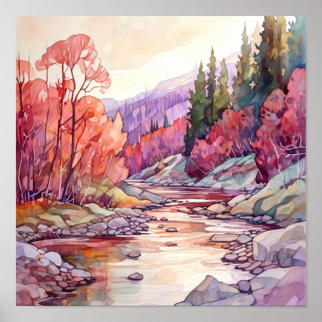 Impressão de Paisagem de outono do País (Frente)