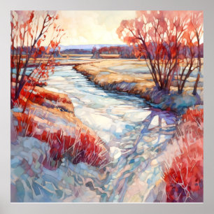 Impressão de Paisagem de outono do País