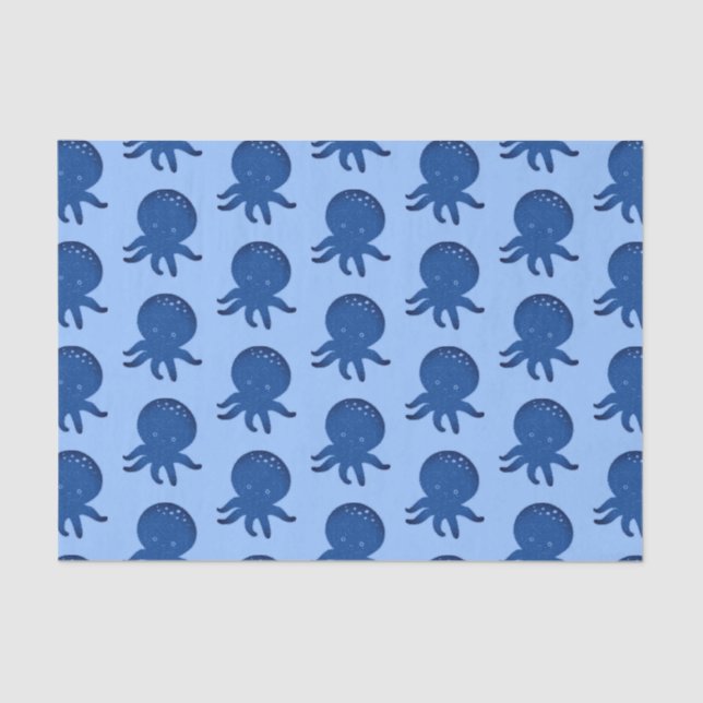 Impressão de Papel Antigo do Cartoon de Octopus Bo (Frente )