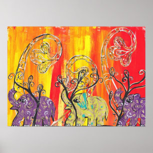 Impressão de Parada Elefante Feliz