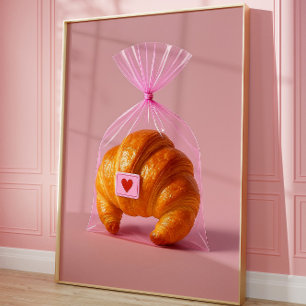 Impressão de Parede Croissant, Engraçada, Arte De 