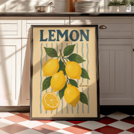 Impressão de Parede de Cozinha de Limão Vintage Me