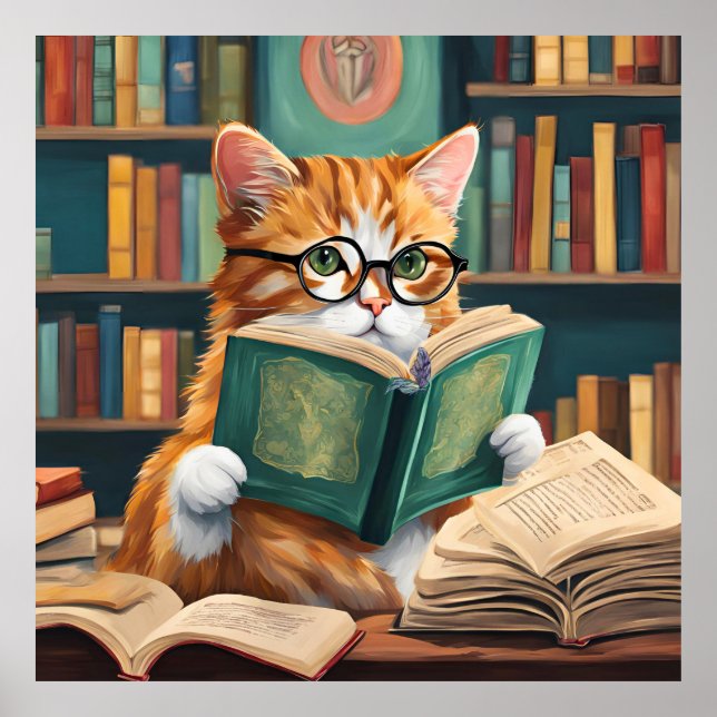 Impressão de Parede de Gato de Bookie - Gato de Le (Frente)
