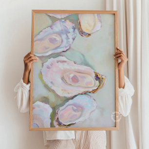 Impressão de Parede de Ostras Pintura Pastel Alta