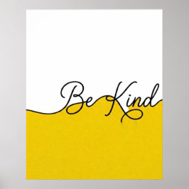Impressão de Parede em Cursivo Amarelo e Branco Se