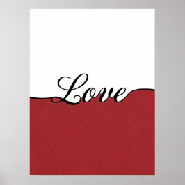 Impressão de Parede Minimalista Amor Cursivo Elega