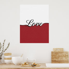 Impressão de Parede Minimalista Amor Cursivo Elega