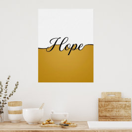 Impressão de Parede Minimalista Esperança Cursiva 