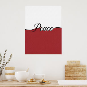 Impressão de Parede Minimalista Paz Cursiva Elegan