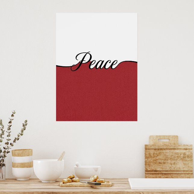 Impressão de Parede Minimalista Paz Cursiva Elegan (Cozinha)
