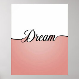 Impressão de Parede Minimalista Sonho Cursivo Eleg