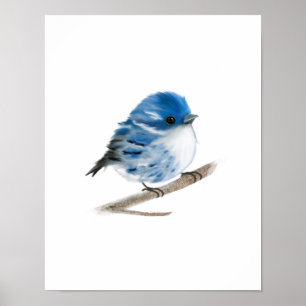 Impressão de pássaro azul