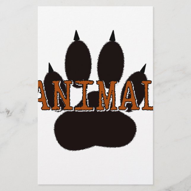 Impressão de Pata de Animal Preta (Frente)