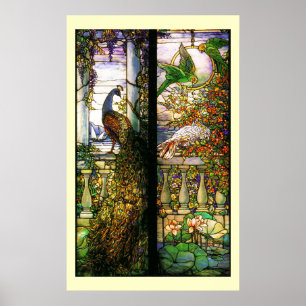 Impressão de Peacock de Vidro Arrefecido de Tiffan