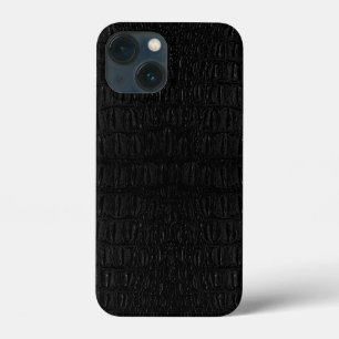 Impressão de Pele de Jacaré Preto Novo