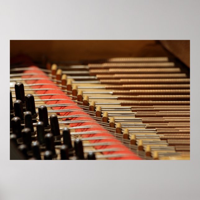 Impressão de Pinblock e strings de Piano Vintage (Frente)