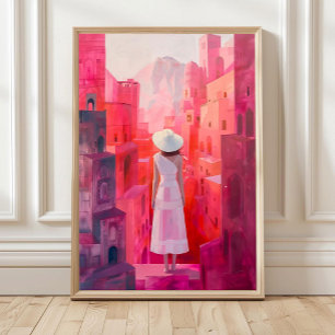 Impressão de Pintura a Óleo de Mulher, Decoração d