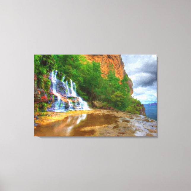 Impressão de pintura a óleo do rio Mountai, embrul (Frente)