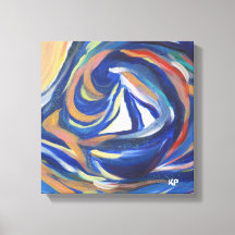 Impressão de pintura acrílica multicolorida do mar