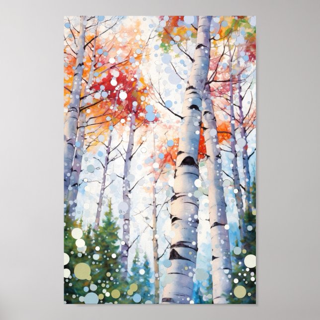Impressão de pintura de aquarela florestal (Frente)