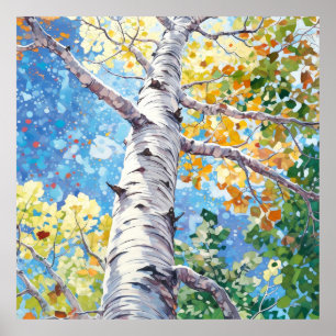 Impressão de pintura de aquarela florestal