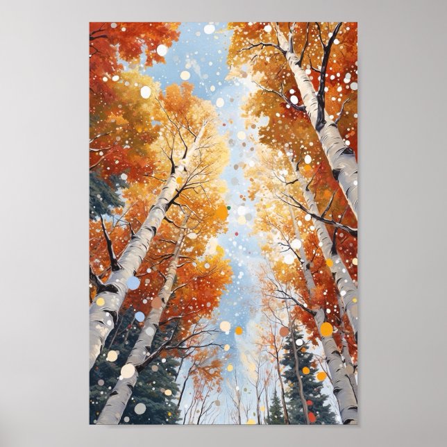 Impressão de pintura de aquarela florestal (Frente)