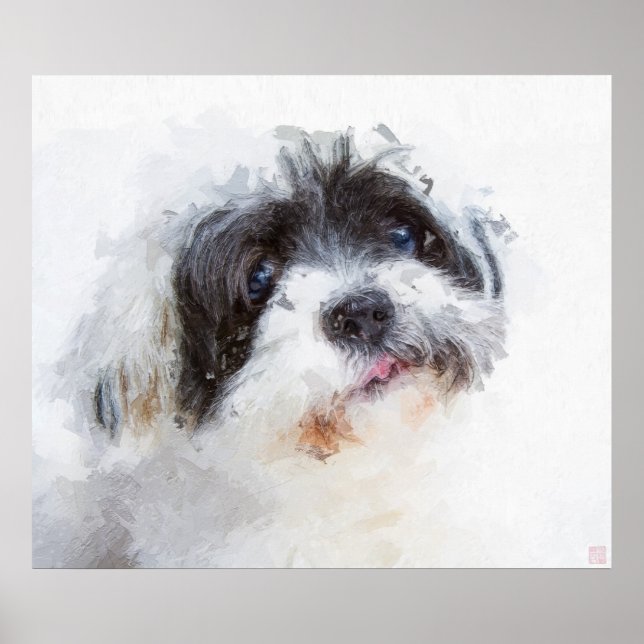 Impressão de pintura de cães (Frente)