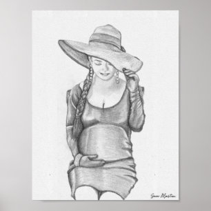 Impressão de pintura de mulheres grávidas