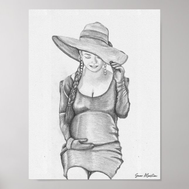 Impressão de pintura de mulheres grávidas (Frente)