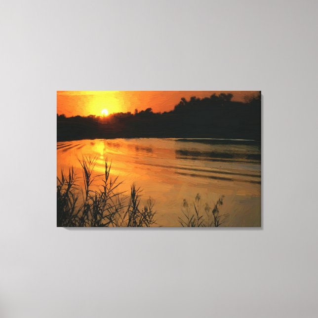 Impressão de pintura de óleo SunSet Laranja Envolv (Frente)