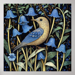 Impressão de Pintura de Pássaro Bluebell