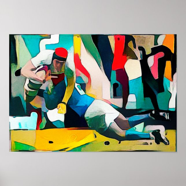 Impressão de pintura de rugby (Frente)