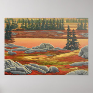 Impressão de pintura de urso de pintura canadense