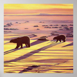 Impressão de pintura de Urso Polar Poster